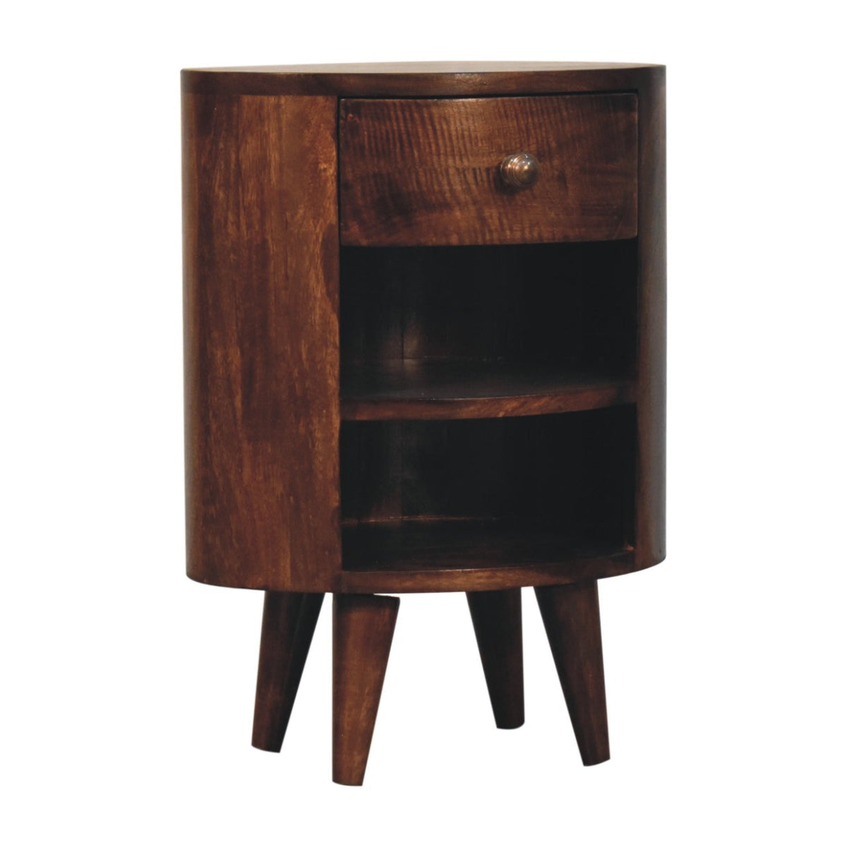 Camden Walnut Bedside Table with Shelves