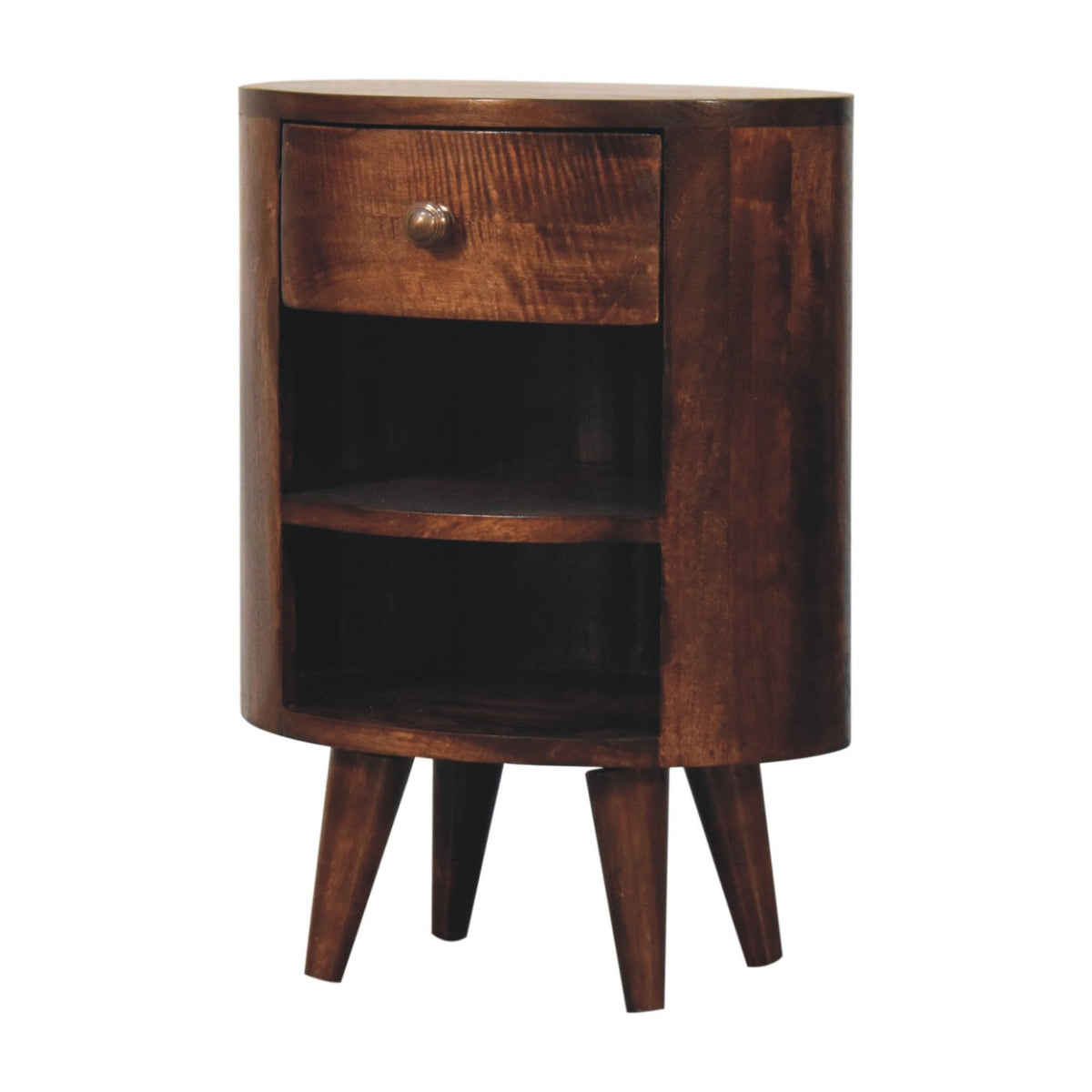 Camden Walnut Bedside Table with Shelves