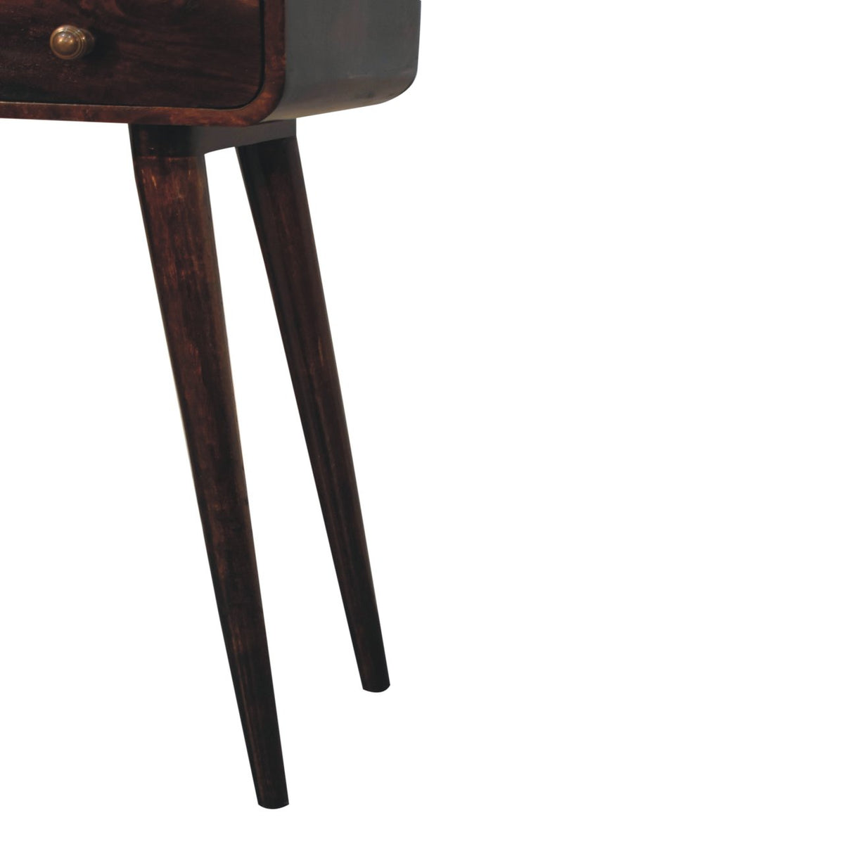 Small Walnut Curved 2 Drawer Console Table