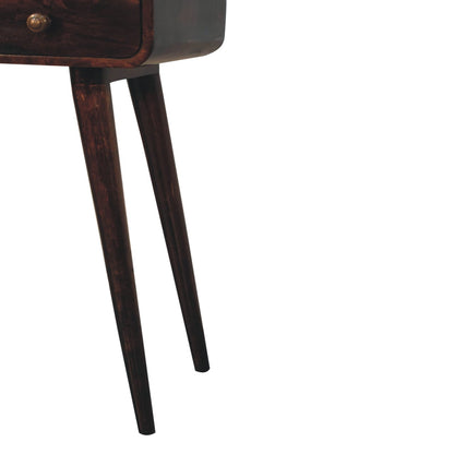Small Walnut Curved 2 Drawer Console Table