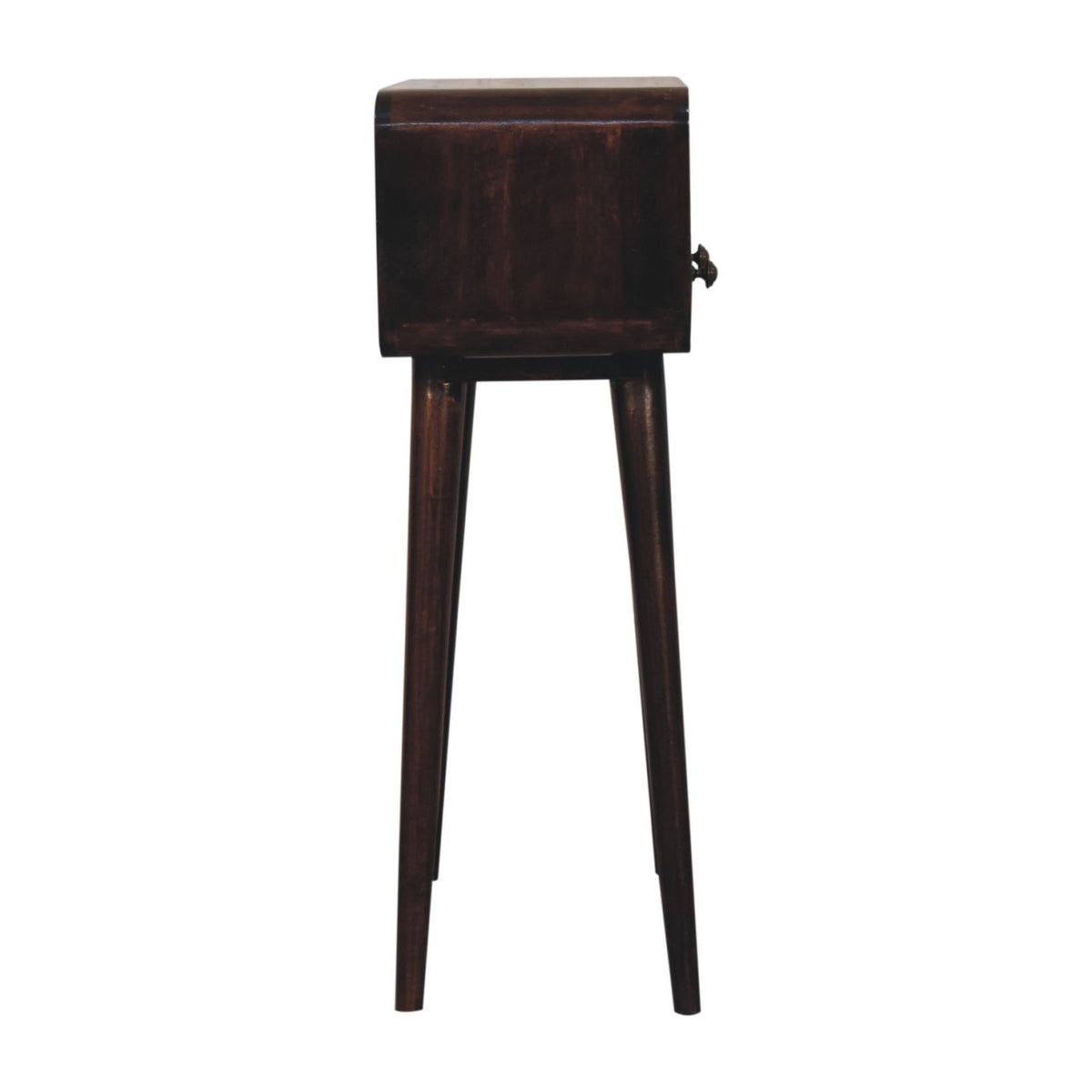 Small Walnut Curved 2 Drawer Console Table