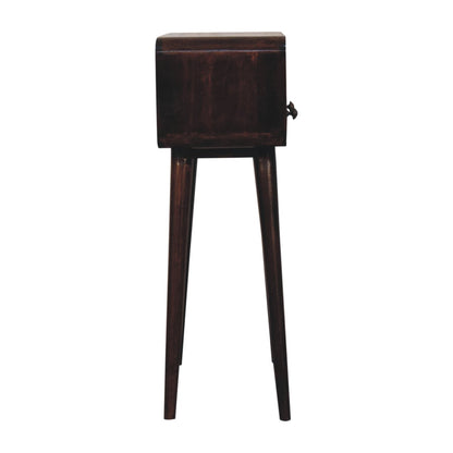Small Walnut Curved 2 Drawer Console Table