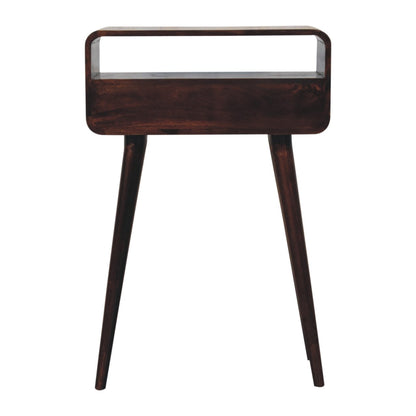 Small Walnut Curved 2 Drawer Console Table