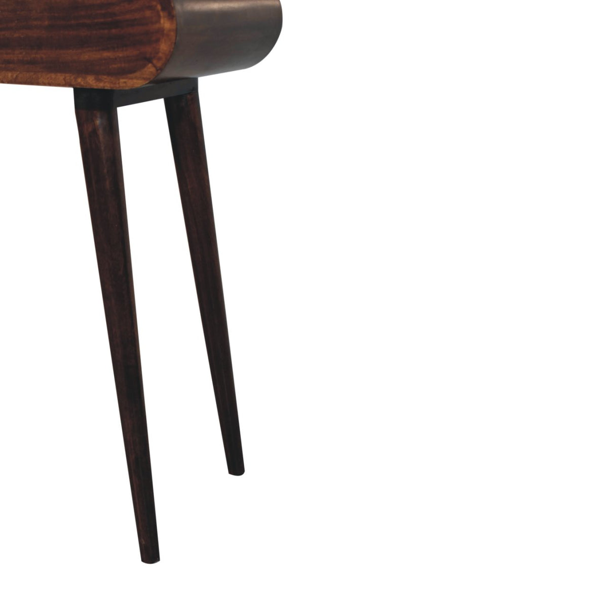 Small Walnut Flip Top Mirror Vanity Desk