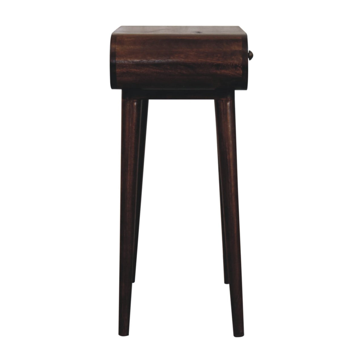 Small Walnut Flip Top Mirror Vanity Desk