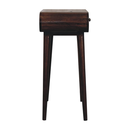Small Walnut Flip Top Mirror Vanity Desk