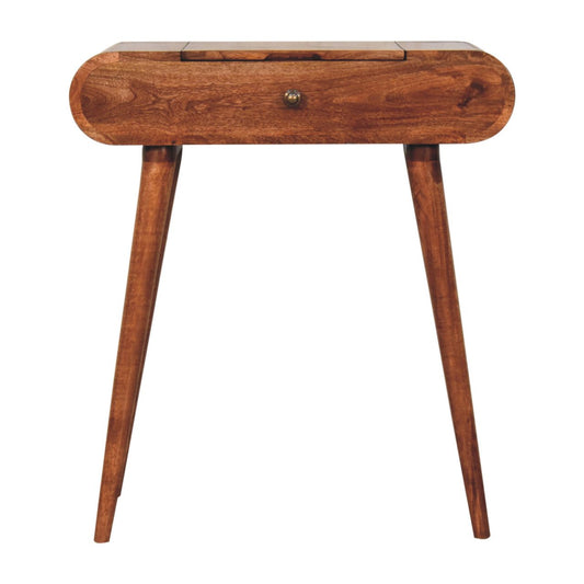 Small Honey Caramel Fold Top Dressing Vanity