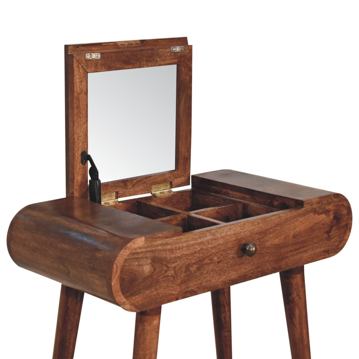 Small Honey Caramel Fold Top Dressing Vanity