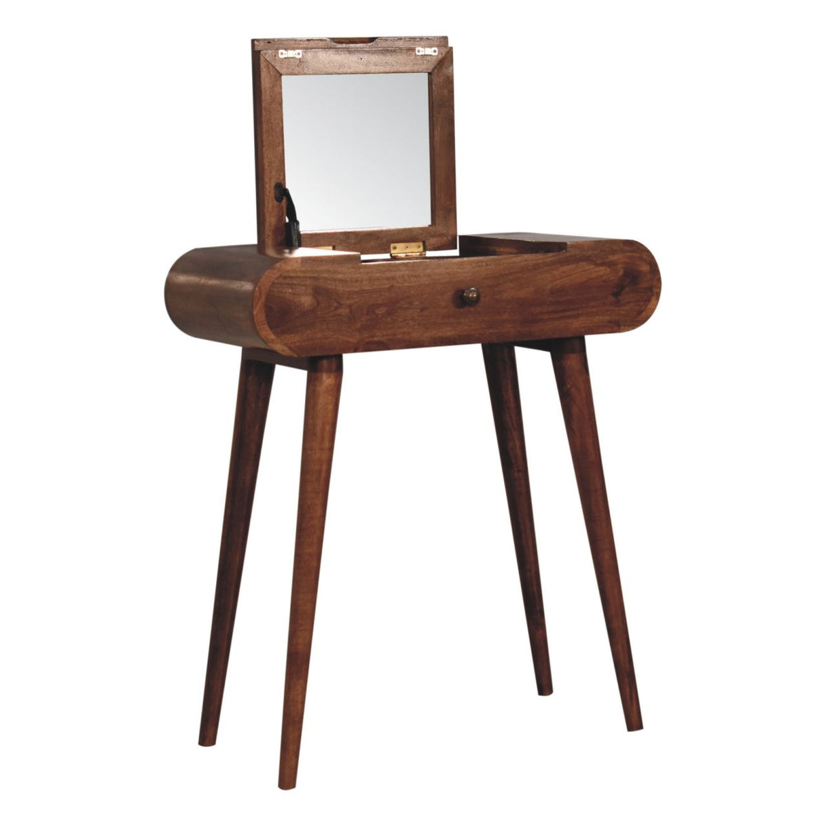 Small Honey Caramel Fold Top Dressing Vanity