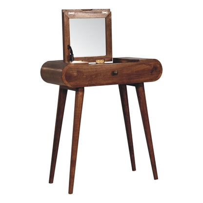 Small Honey Caramel Fold Top Dressing Vanity