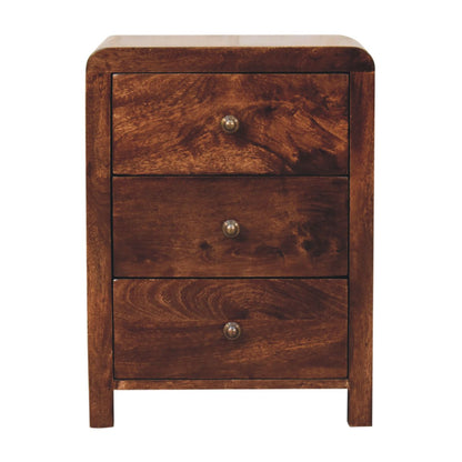 Montecito Walnut 3 Drawer Nightstand