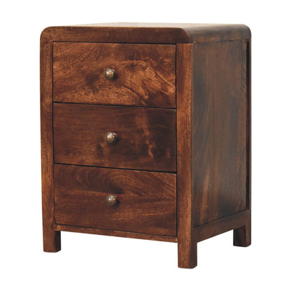 Montecito Walnut 3 Drawer Nightstand