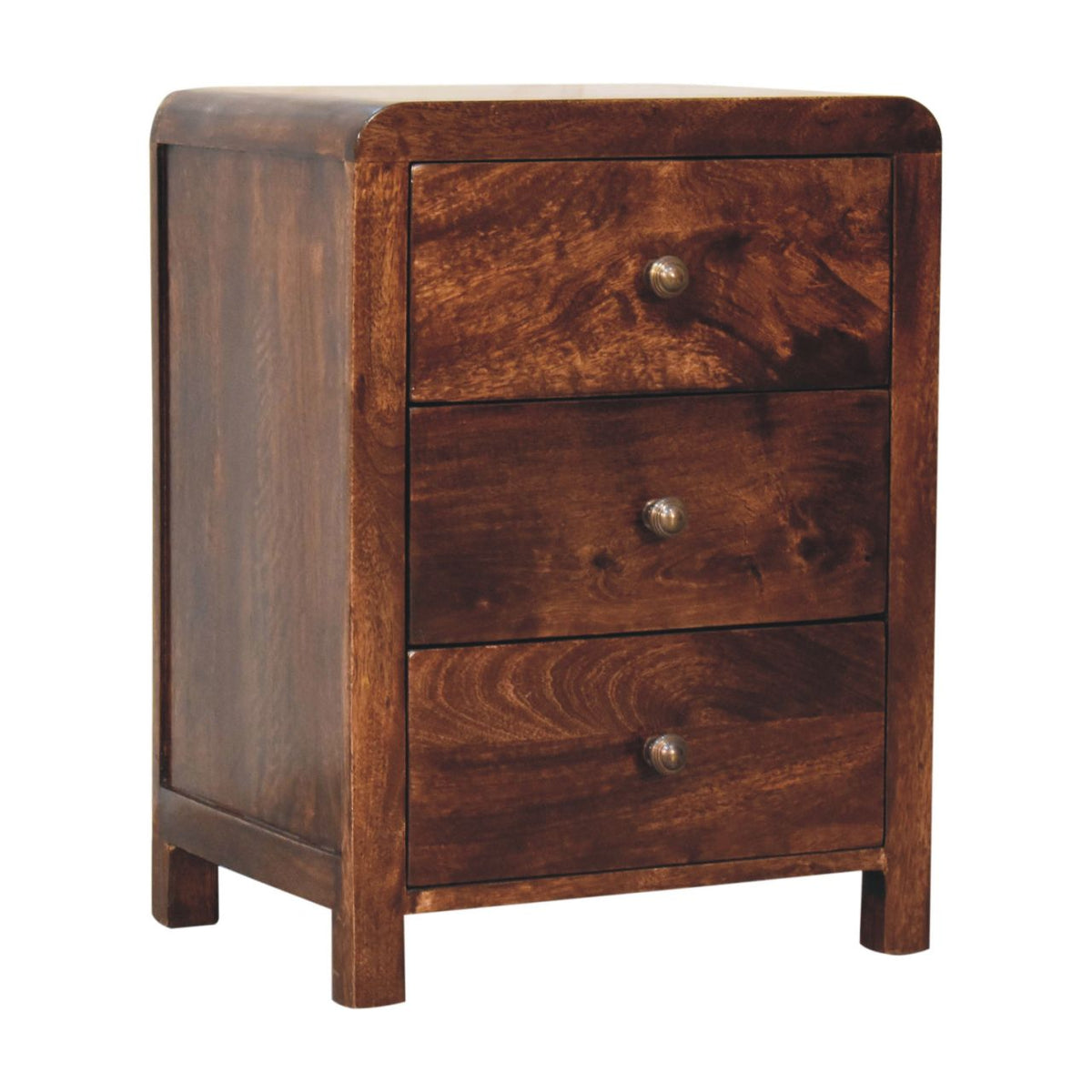 Montecito Walnut 3 Drawer Nightstand