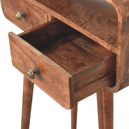 Small Honey Caramel Curved 2 Drawer Console