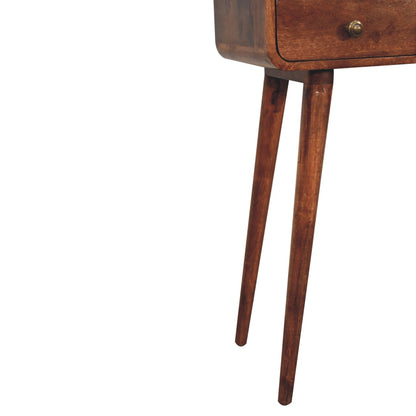 Small Honey Caramel Curved 2 Drawer Console
