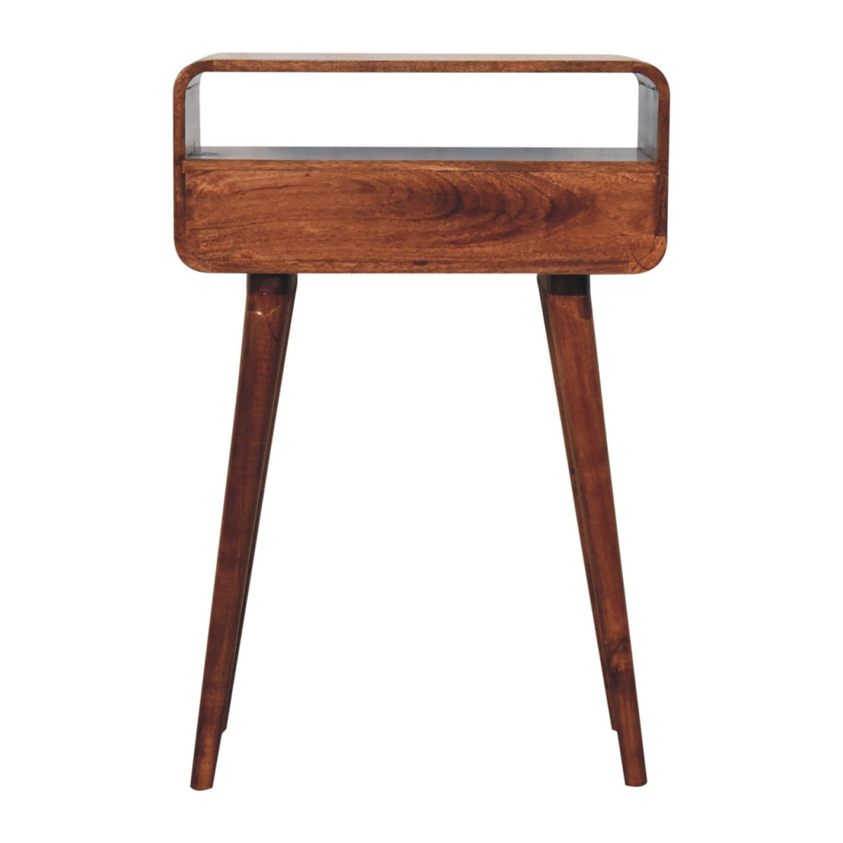 Small Honey Caramel Curved 2 Drawer Console