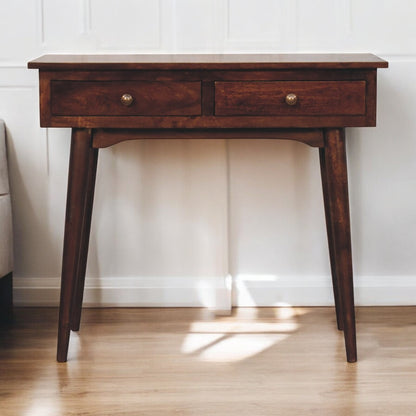 Montecito Walnut 2 Drawer Console Table