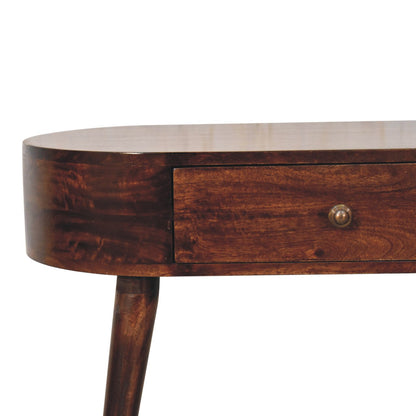 Montecito Walnut Curved Console Table