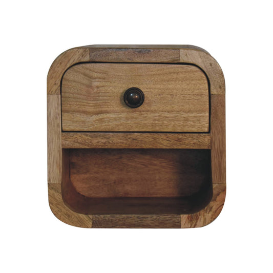 Extra Small Oak-ish Curved Nightstand