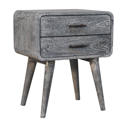 Bodie Wash Curved 2 Drawer Nightstand Table