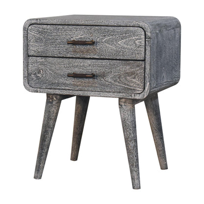 Bodie Wash Curved 2 Drawer Nightstand Table