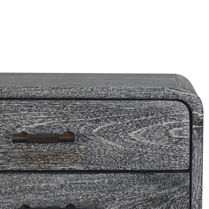 Bodie Wash Curved 2 Drawer Nightstand Table