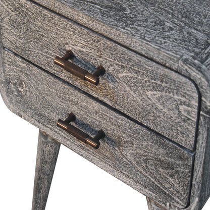 Bodie Wash Curved 2 Drawer Nightstand Table