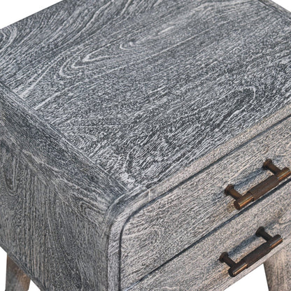 Bodie Wash Curved 2 Drawer Nightstand Table