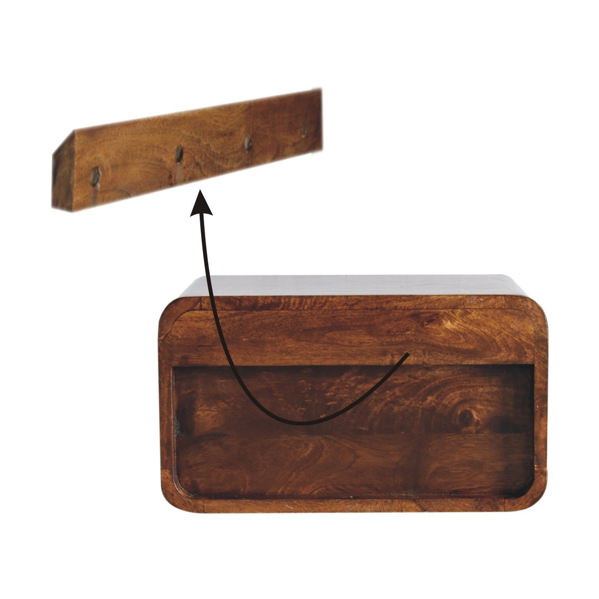 Chestnut Ridge Curved Floating Nightstand