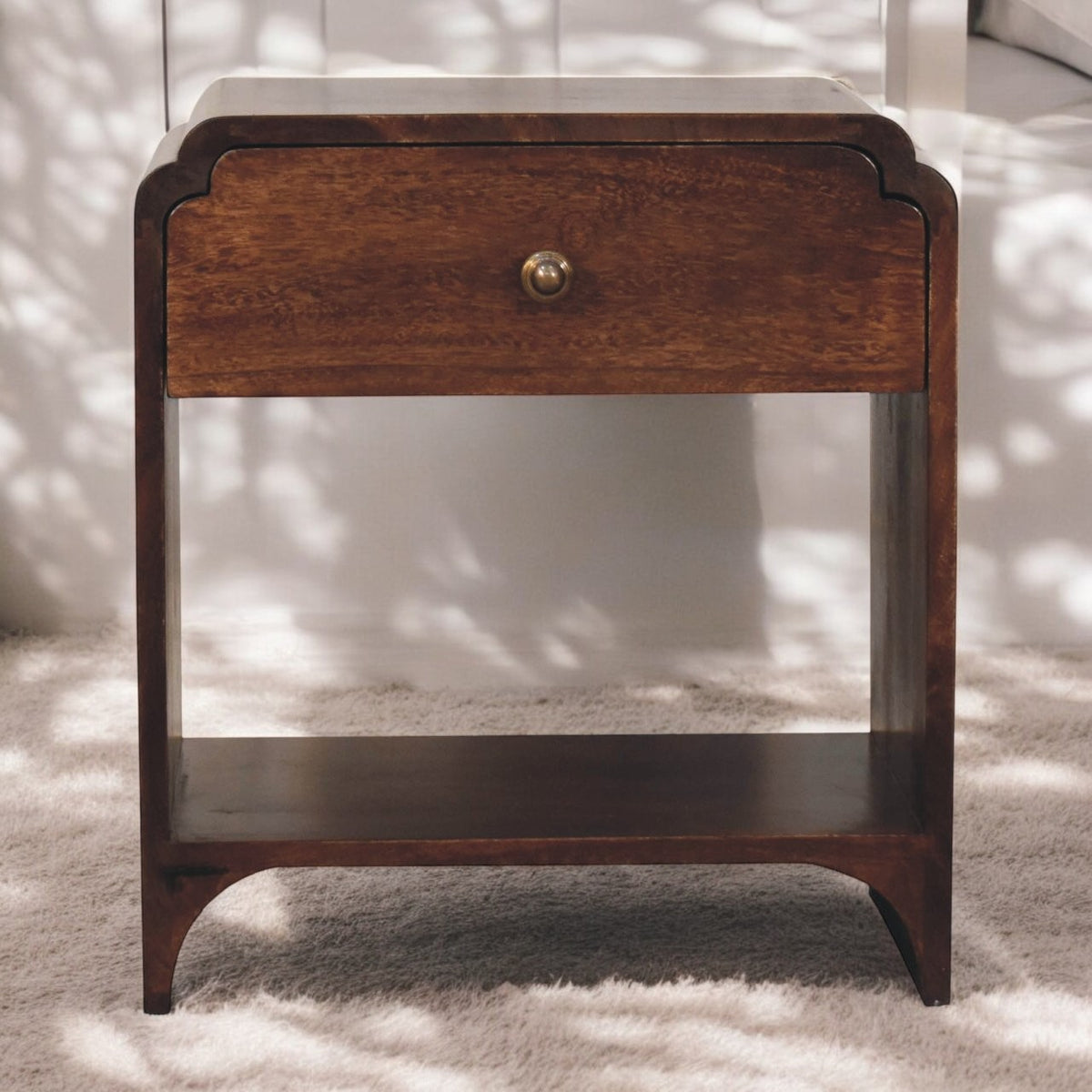 Ashland California Walnut 1-Drawer Bedside