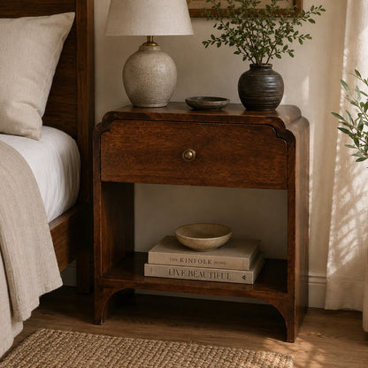 Ashland California Walnut 1-Drawer Bedside