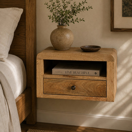 Boulder 1 Drawer Floating Oakish Bedside
