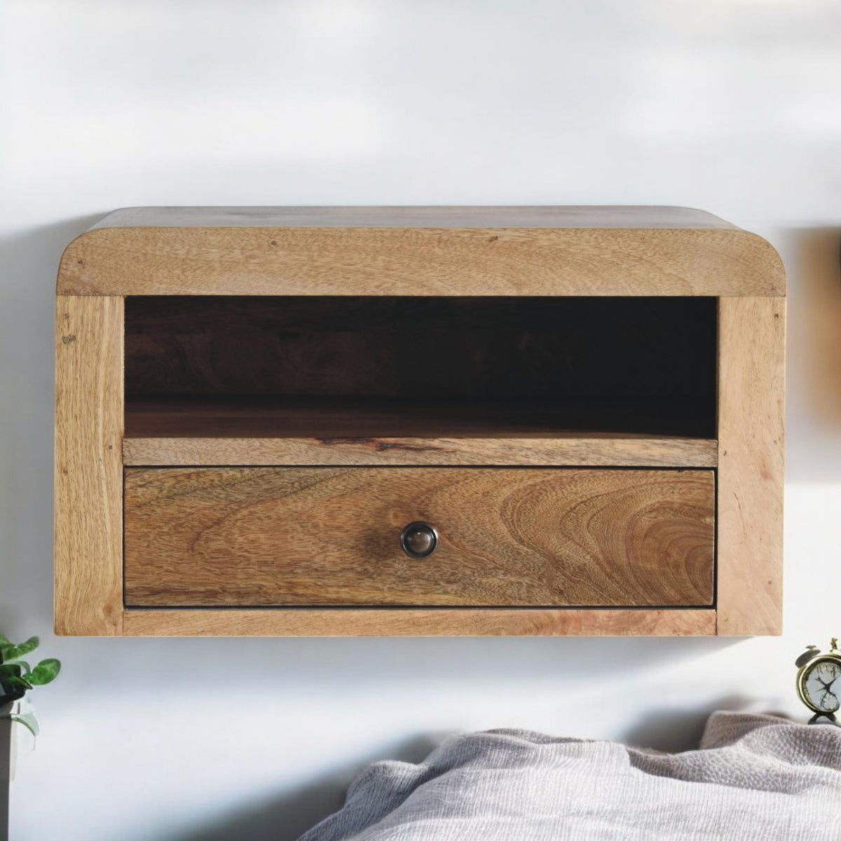 Boulder 1 Drawer Floating Oakish Bedside