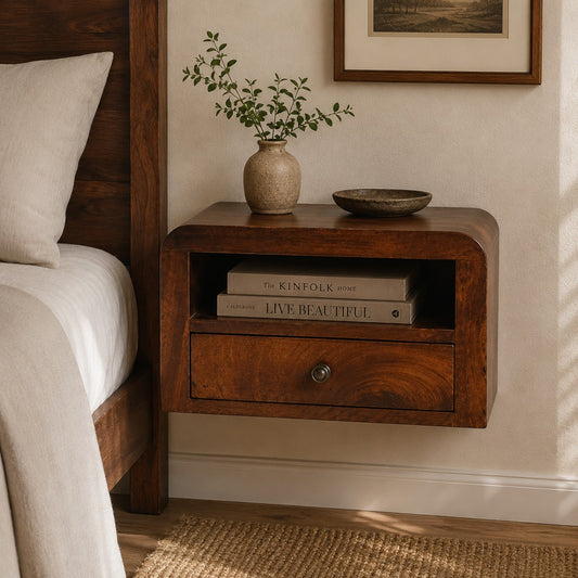 Boulder Chestnut 1 Drawer Floating Bedside