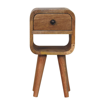 Extra Small Oak-ish Curved Lower Nightstand