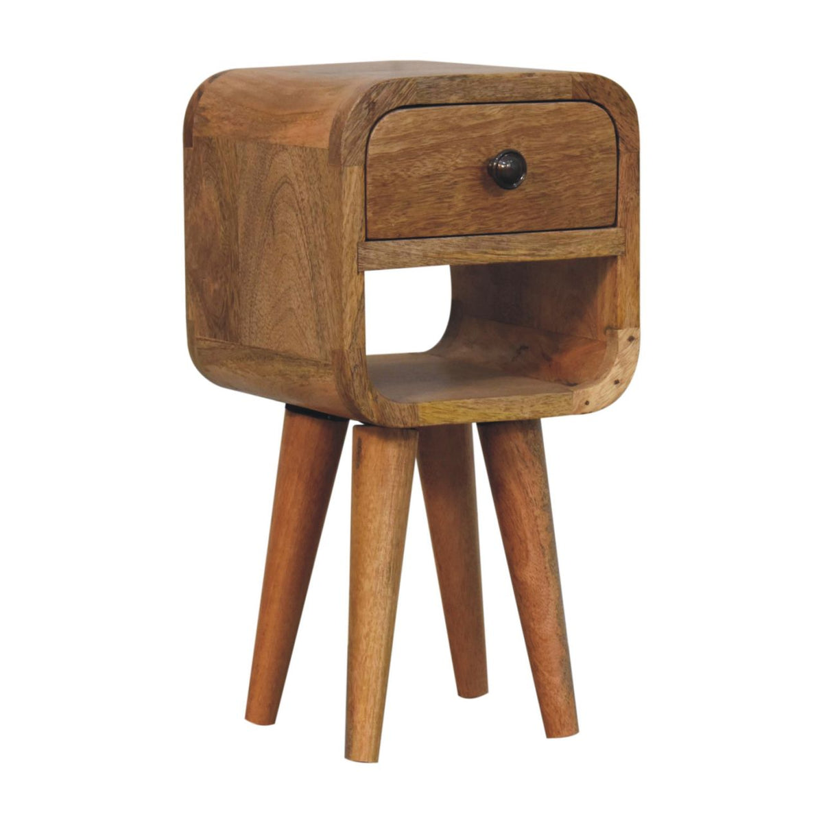 Extra Small Oak-ish Curved Lower Nightstand