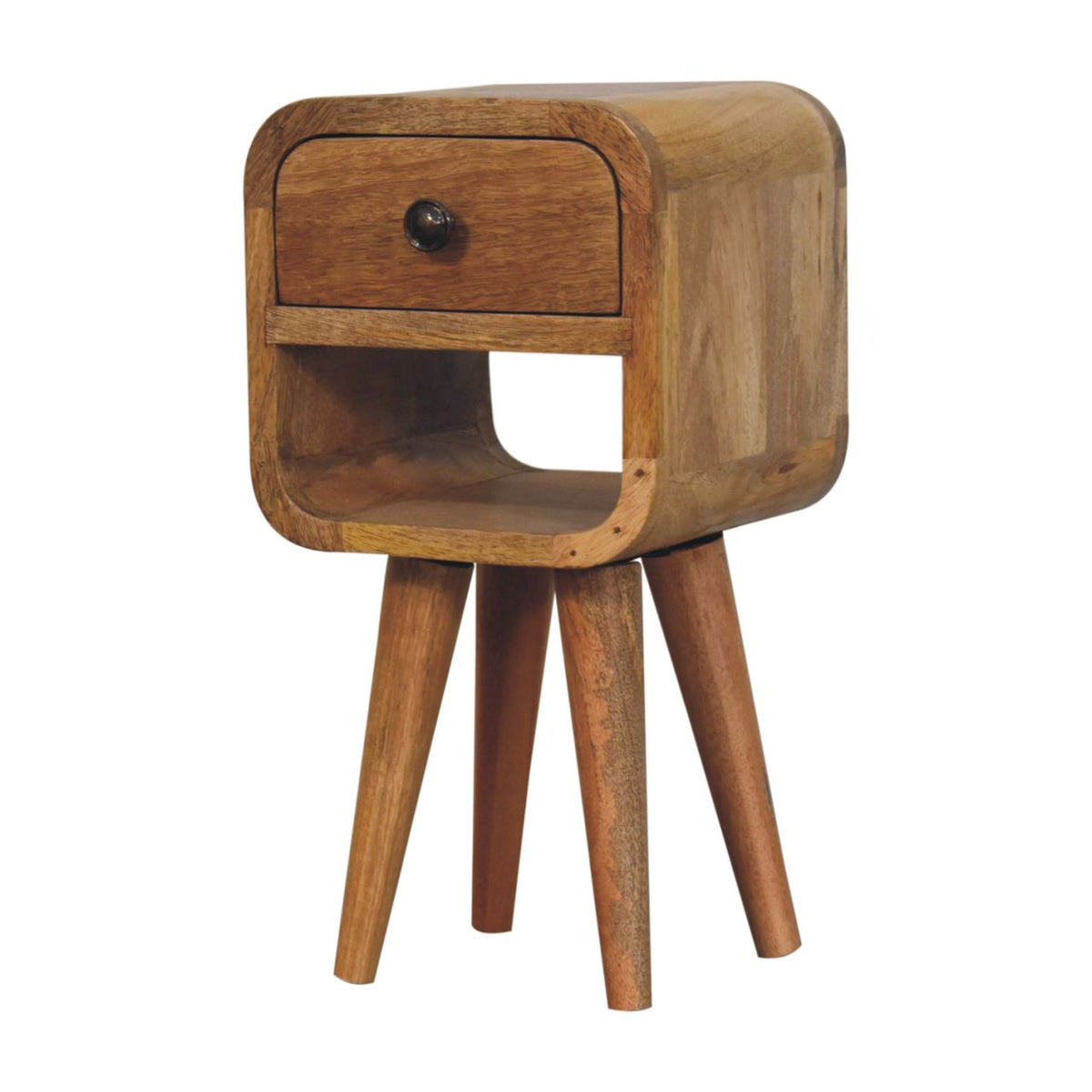 Extra Small Oak-ish Curved Lower Nightstand