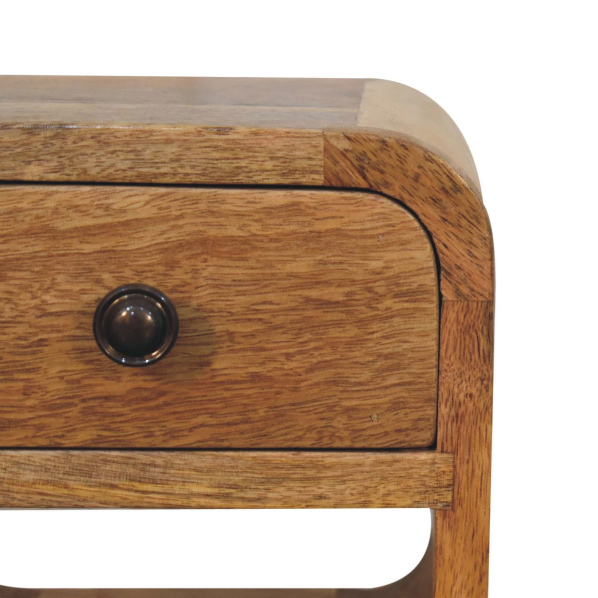 Extra Small Oak-ish Curved Lower Nightstand