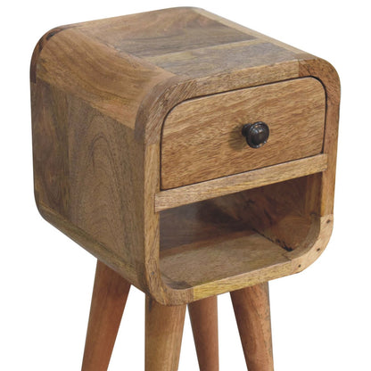 Extra Small Oak-ish Curved Lower Nightstand