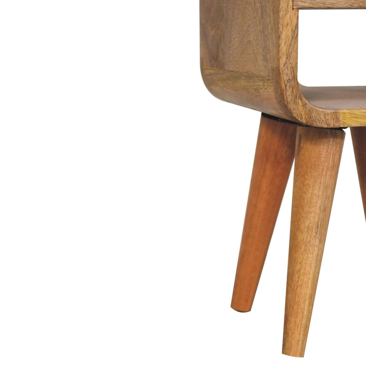 Extra Small Oak-ish Curved Lower Nightstand