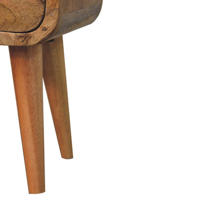Extra Small Oak-ish Curved Nordic Nightstand