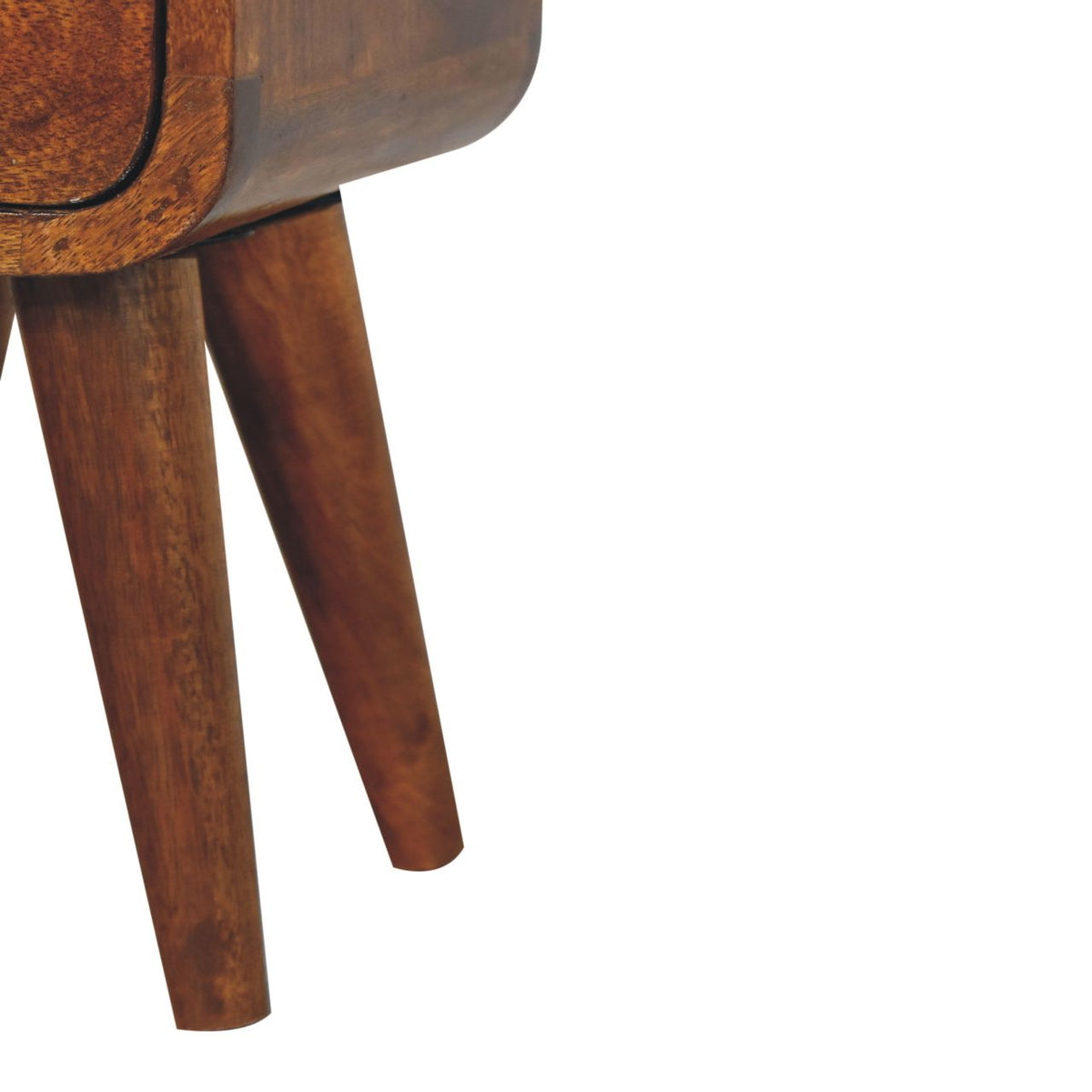 Extra Small Chestnut Curved Nordic Nightstand
