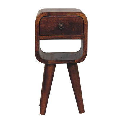 Extra Small Chestnut Curved Lower Nightstand