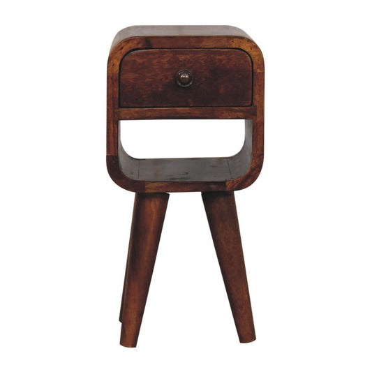 Extra Small Chestnut Curved Lower Nightstand