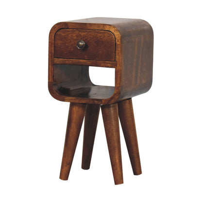 Extra Small Chestnut Curved Lower Nightstand