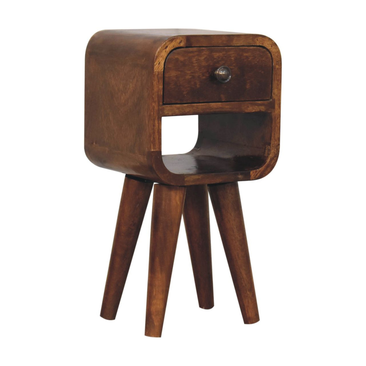 Extra Small Chestnut Curved Lower Nightstand