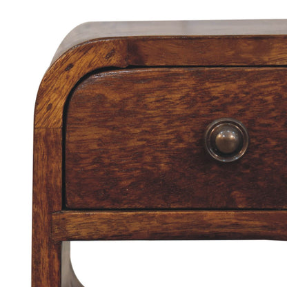 Extra Small Chestnut Curved Lower Nightstand