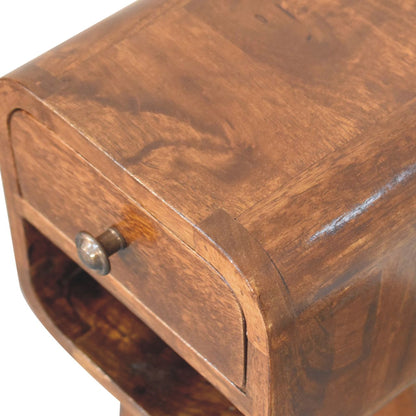 Extra Small Chestnut Curved Lower Nightstand