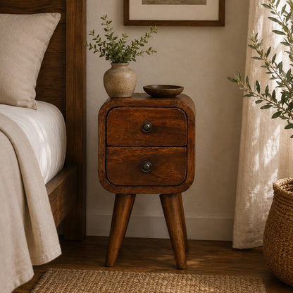 Extra Small Chestnut 2-Drawer Nightstand