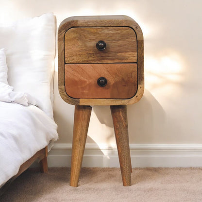 Extra Small Oak-ish 2-Drawer Nightstand